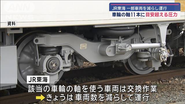 在来線の一部車軸に「目安を超えた圧力」　緊急点検の指示受けて判明　JR東海