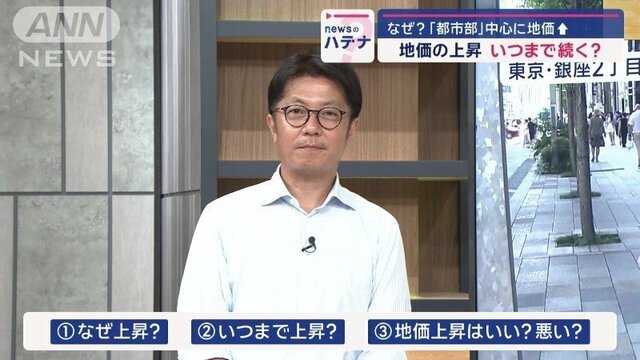 都市部を中心に地価上昇　なぜ？いつまで続く？「数年続くのでは」