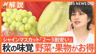 「シャインマスカットは黄色が甘い」秋の味覚の美味しい食べ方　今秋は野菜・果物がお得【Nスタ解説】