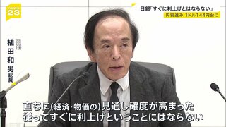 「すぐに利上げということにはならない」日銀・植田総裁　更なる利上げに慎重姿勢