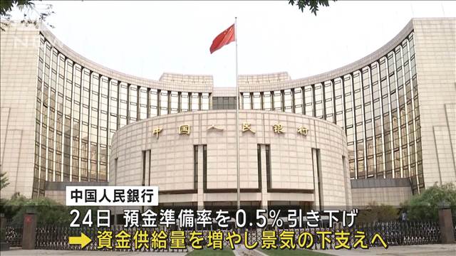 中国人民銀行が大規模な金融緩和　景気の下支え狙いか