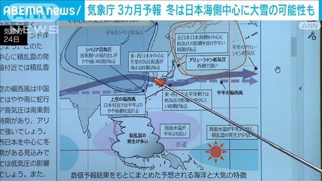 10月も全国的に高温、12月は日本海側で大雪も　気象庁が3カ月予報発表