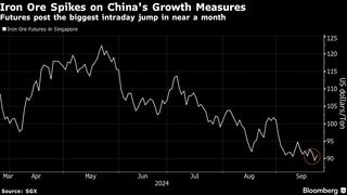 鉄鉱石、大きく値上がり－中国の景気対策で需要見通し改善