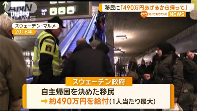 移民に「490万円あげるから帰って」　失業率高く社会保障制度の重荷に　スウェーデン