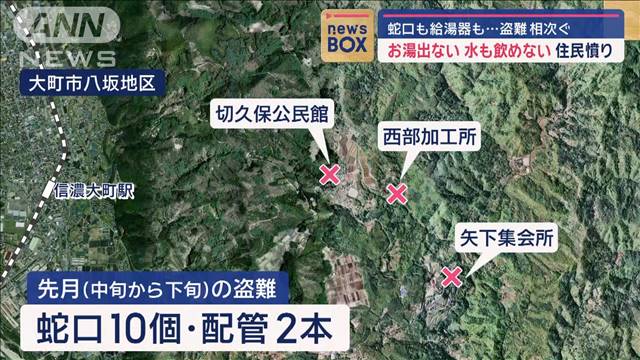 【住民困惑】“お湯が出ない 水も飲めない”蛇口や給湯器も…盗難相次ぐ