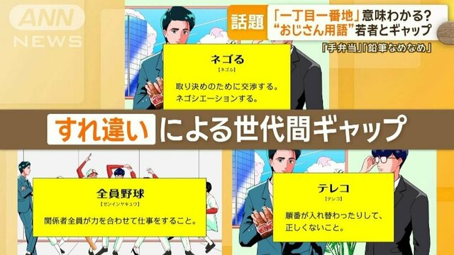 「一丁目一番地」「手弁当」「鉛筆なめなめ」…意味は？おじさん用語が若者とギャップ