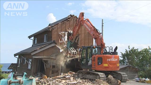 能登半島地震の公費解体に遅れ　豪雨などで作業中断