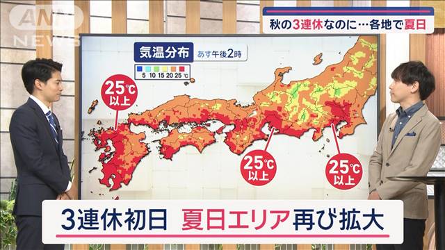 【全国の天気】あすから3連休 寒暖差ご用心