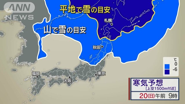 寒気南下！次の週末は北日本で雪の可能性　急げタイヤ交換　3連休明けは季節大きく前進