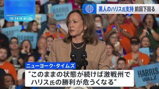 米大統領選2024　黒人有権者の「民主党・ハリス副大統領支持」が前回選挙の「バイデン氏」支持を大きく下回る　米メディア「この状態続けば、激戦州でハリス氏の勝利危うくなるか」