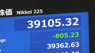 【速報】日経平均株価 一時800円超下落