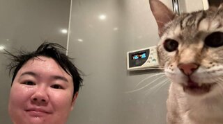 【やす子】愛猫・アビシがお風呂場に「心配してくれる」様子に笑顔　フォロワーからも猫シェア続々