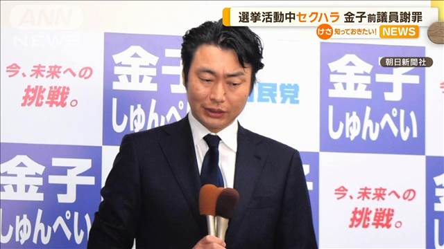 選挙活動中にセクハラ　自民・金子前議員が謝罪