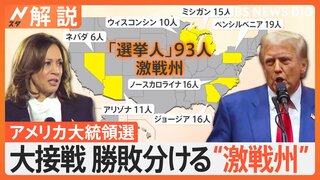 大接戦のアメリカ大統領選「共和党支持者の争点の熱意大きかった」　勝敗分ける“激戦州”の行方は【Nスタ解説】