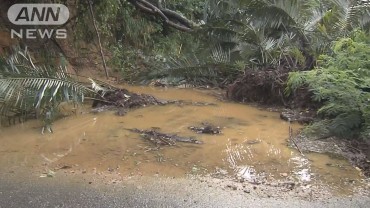 「怖かった」国道で土砂崩れ　沖縄本島地方で線状降水帯