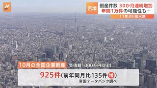 10月の倒産件数925件　2024年の年間合計は11年ぶり1万件台へ