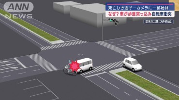 車が歩道に突っ込み自転車に衝突…なぜ？“死亡ひき逃げ”カメラに一部始終