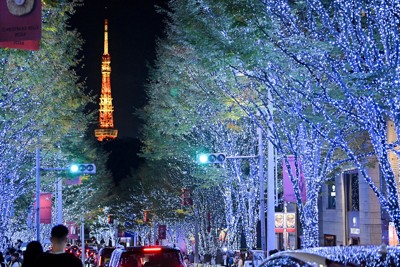 東京・六本木の夜彩る　白銀の世界　けやき坂イルミネーション