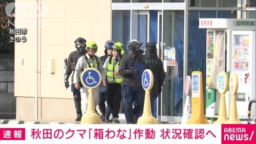 スーパーに侵入した秋田のクマ「箱わな」作動　警察や秋田市など状況確認へ