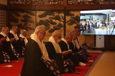 高野山、能登半島地震と豪雨の復興祈願法会　被災地オンラインで結ぶ