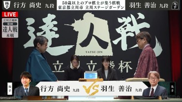 羽生善治九段、“達人連覇”へ今期初陣！2期のタイトル戦で激突した行方尚史九段と準々決勝で対局開始／将棋・達人戦