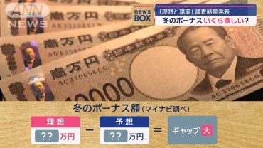 冬のボーナス いくら欲しい？「理想と現実」調査結果　街の声は